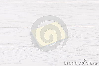 Pack of stickers note on wooden background