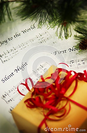 Package with Christmas sheet music