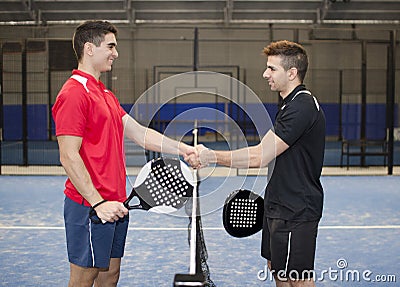 Paddle tennis hand shake