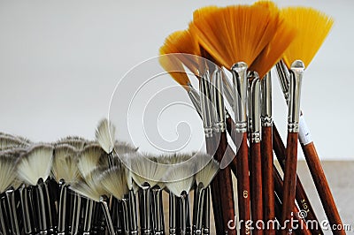 Paint brushes of art at market