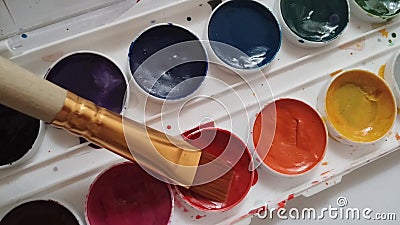 Paint palette with brush