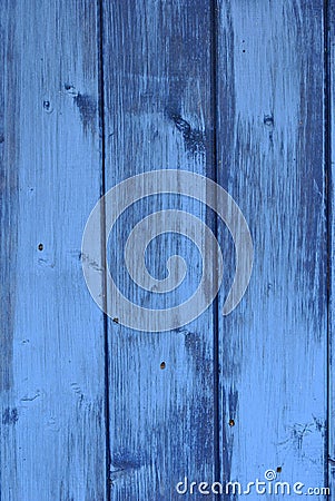 Painted wood in blue