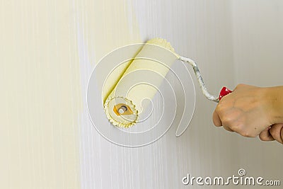 Painting a wall in room