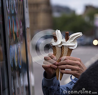 Pair of 99 flake ice creams