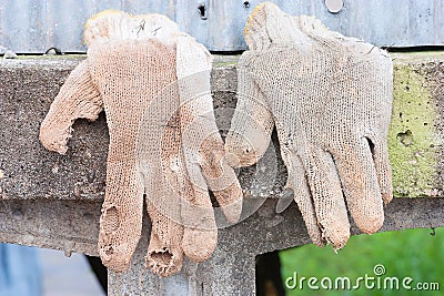 A pair of work gloves