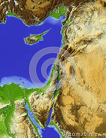 palestine relief map royalty photography mercator shaded terrain rivers projection according areas colored urban major height