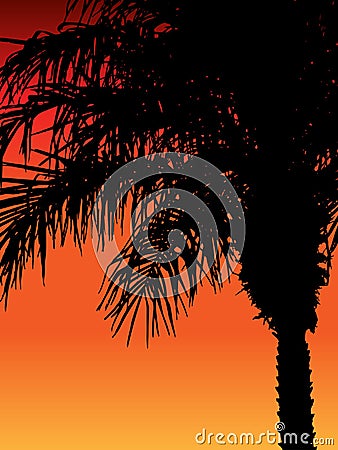 Palm Tree Sunset Clipart