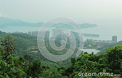 Panorama of Hong Kong and Lamma Island from Victoria Peak