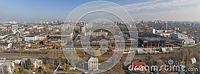 Panorama of industrial district Svyatoshin, Kiev.