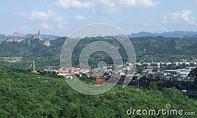 Panorama temples and hammer rock Chengde