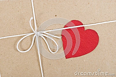 Paper package with valentine card
