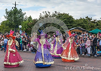 Parade of Cartoon Characters in Disneyland