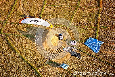 Paramotor bird eye view