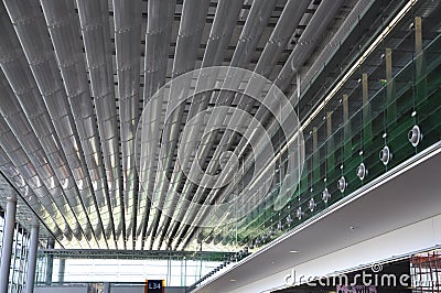 Paris,august 21-Airport interior of Charles de Gaulle in Paris