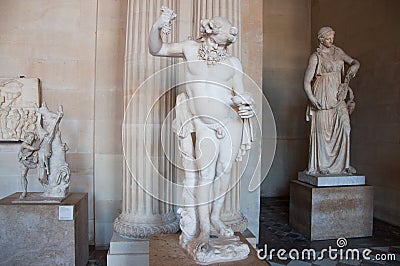 PARIS-AUGUST 16: Greek statue in Louvre Museum on August 16,2009 in Paris, France.