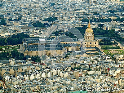 Paris city aerial view from Eiffel tower
