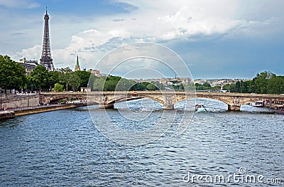 Paris - Eiffel tower and Seine river