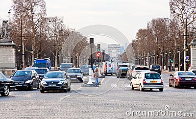 Avenues des Champs Elysees in Paris