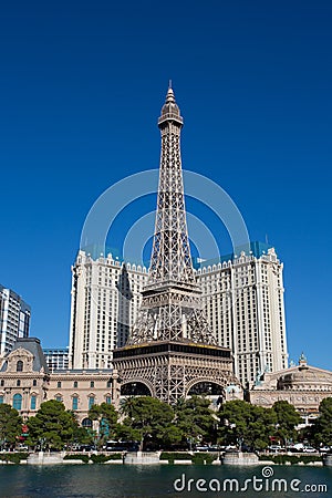 Paris Las Vegas hotel in las Vegas with blue sky