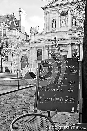 Paris - Menu in a restaurant