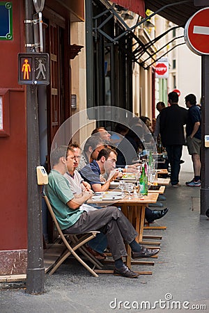 Paris Sidewalk Cafe People Eating