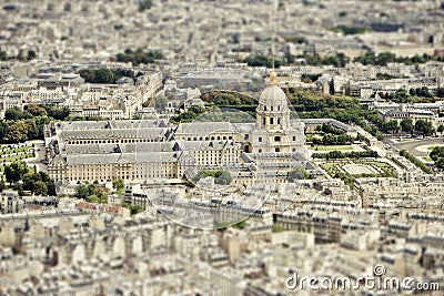 Paris Skyline with Tilt Shift Effect