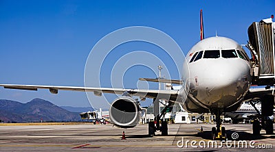 Parked aircraft on lijiang airport