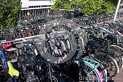 Parked bikes in Amsterdam