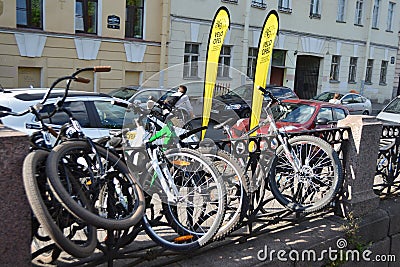 Parked bikes. Festival