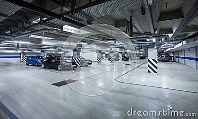 Parking garage, underground interior