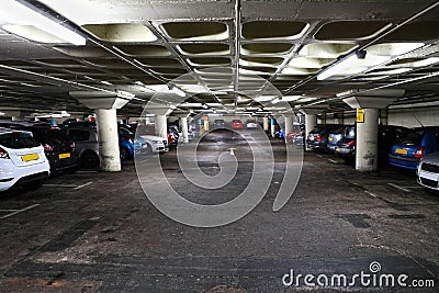 Parking lot with cars