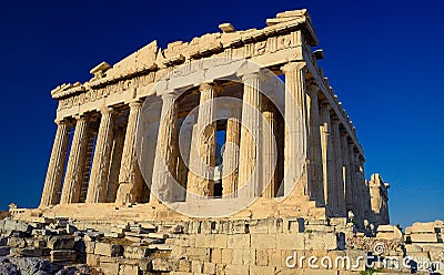 Parthenon , a temple on the Athenian Acropolis