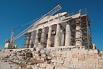 Parthenon under construction