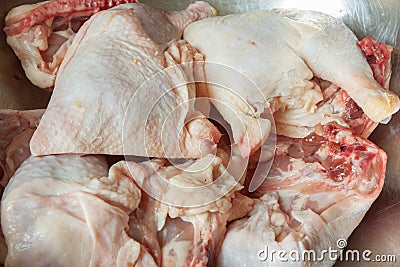 Parts of the chicken in a bowl