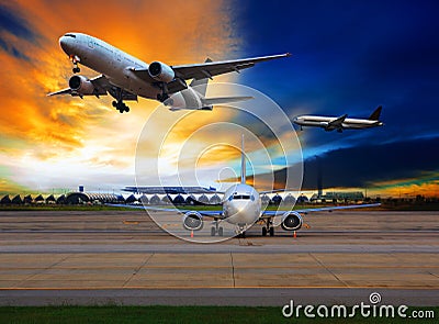 Passenger plane in international airport use for air transport a