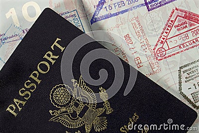 Passport with Entry Stamps