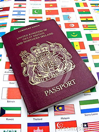 Passport on World flags