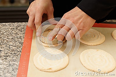 Pastry chef is making cakes