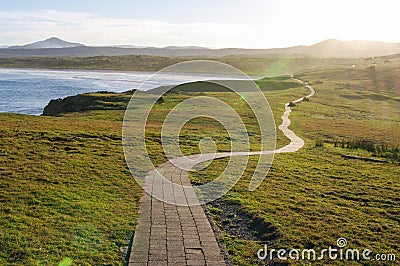 Path leading into sunset