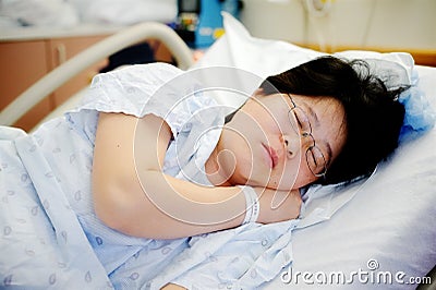 Patient in bed sleeping