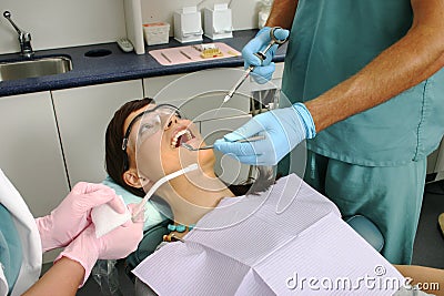 Patient in dental office to receive freezing