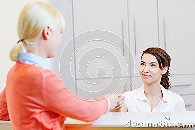 Patient at doctor reception