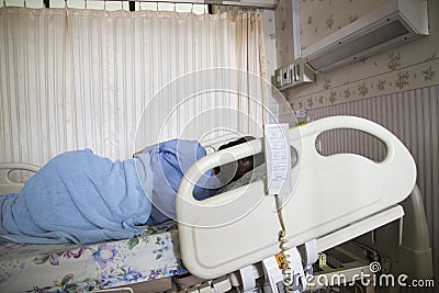 Patient sleeping in hospital