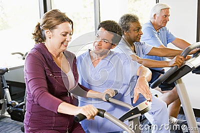 Patients In Rehabilitation With Exercise Machines