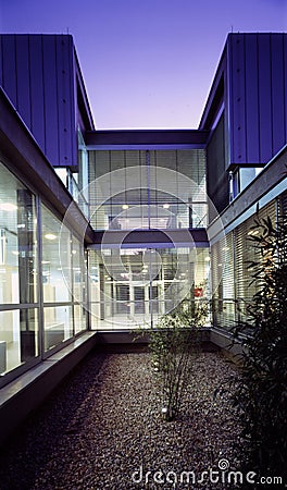 Patio in a modern building
