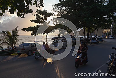 Patong - MAY 01: Thai womans riding on motorcycles