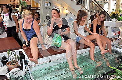 Patong, Thailand: Women Getting Fish Massage