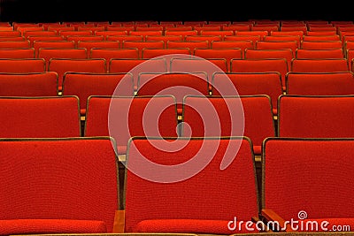 Pattern of empty red seats