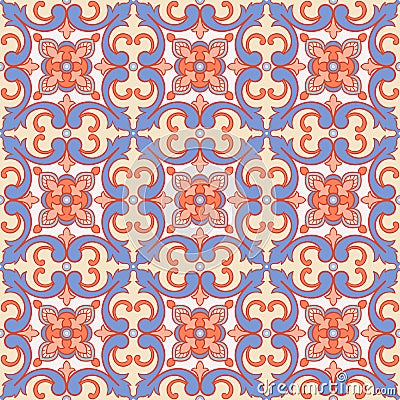 Pattern with flowers and swirls