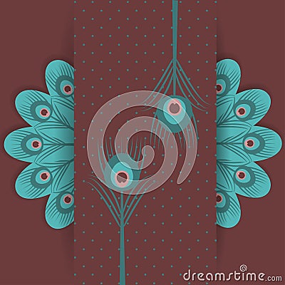 Peacock feather retro background